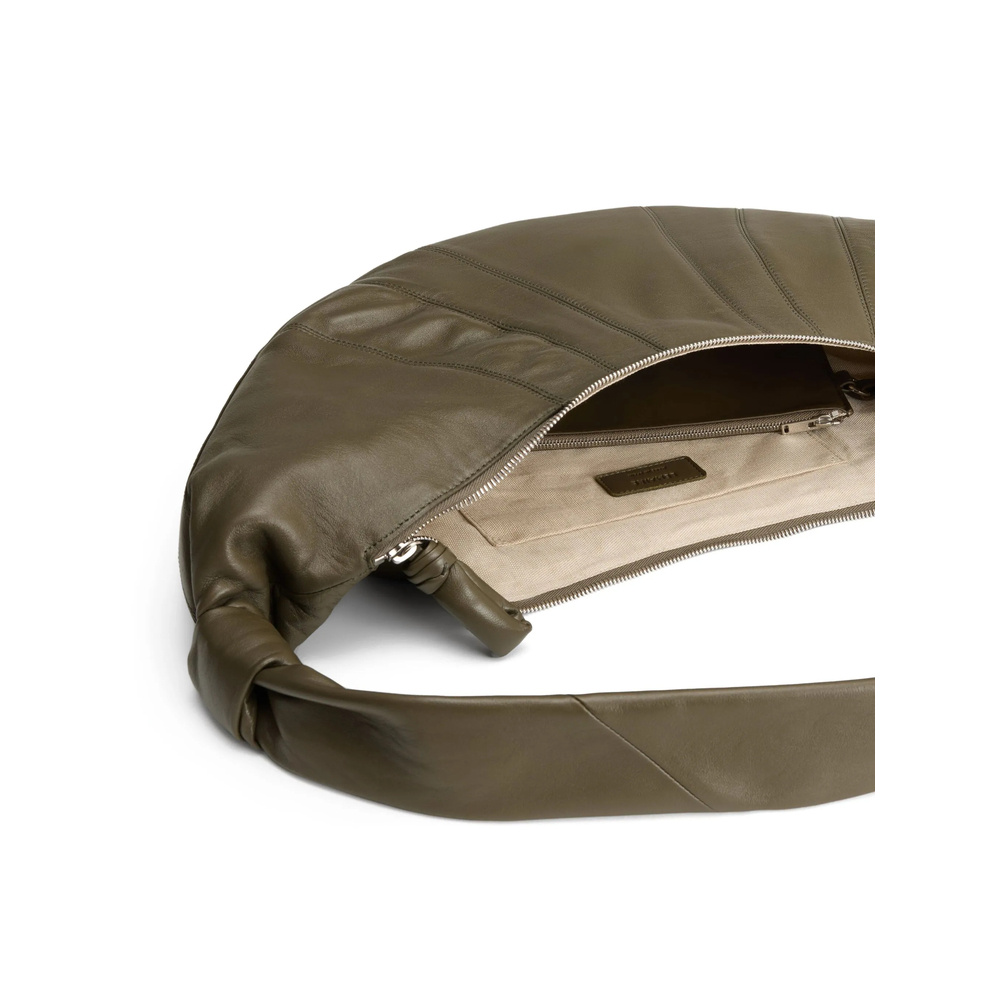 Lemaire Large Croissant Panelled Shoulder Bag In Brown