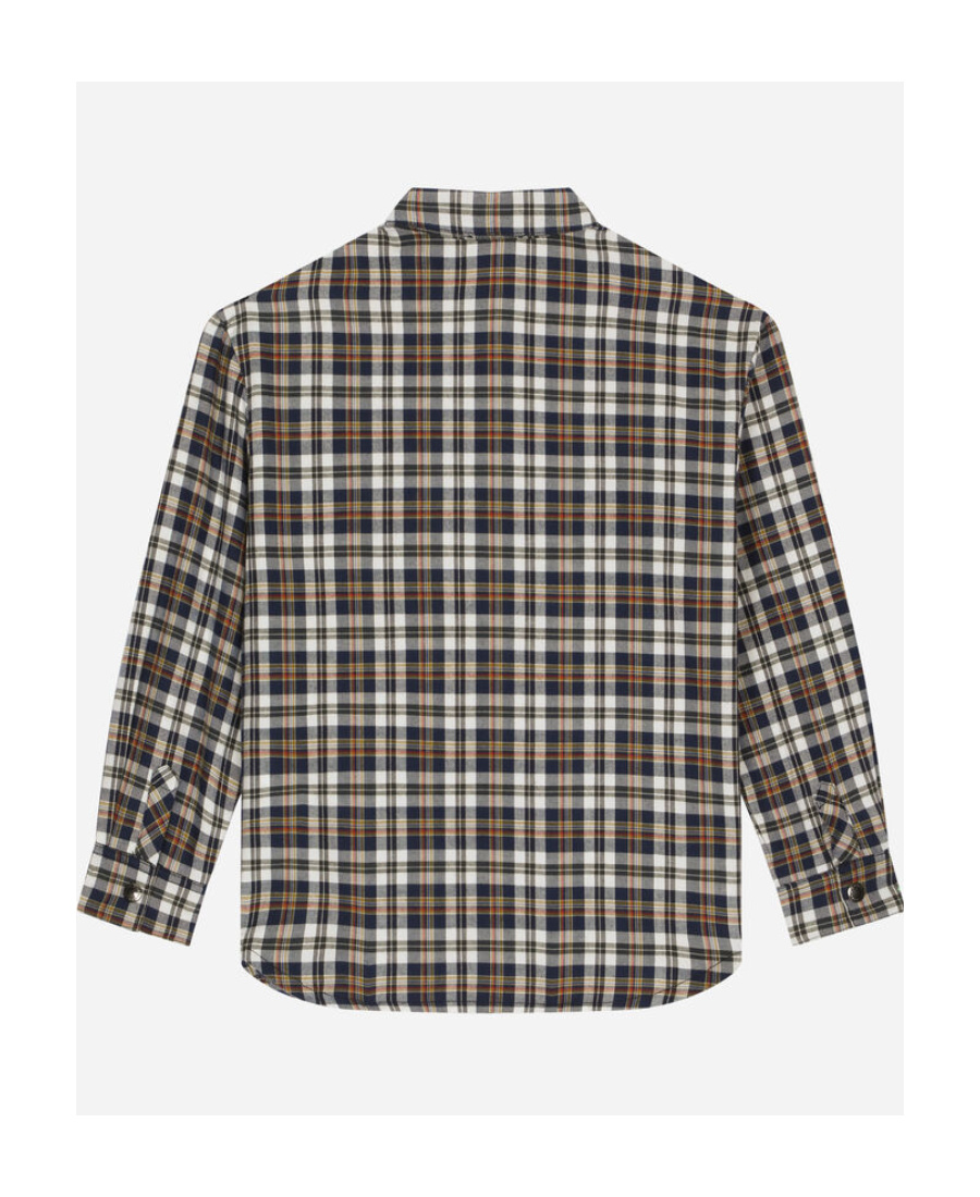 Dolce & Gabbana Logo-plaque Checked Cotton Shirt In Multicolor