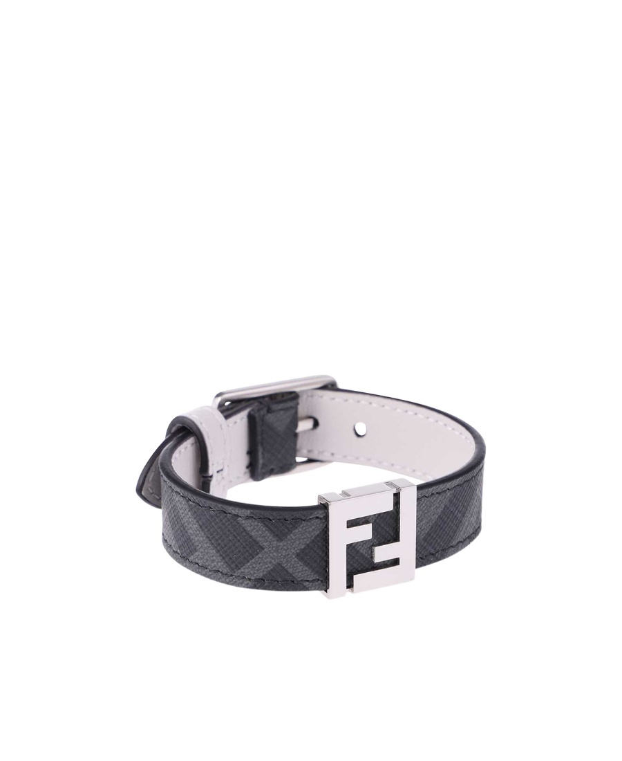 Fendi Printed Pattern Ff Bracelet In White