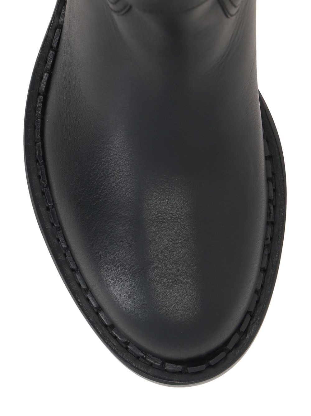 Santoni Round Toe Boots In Black