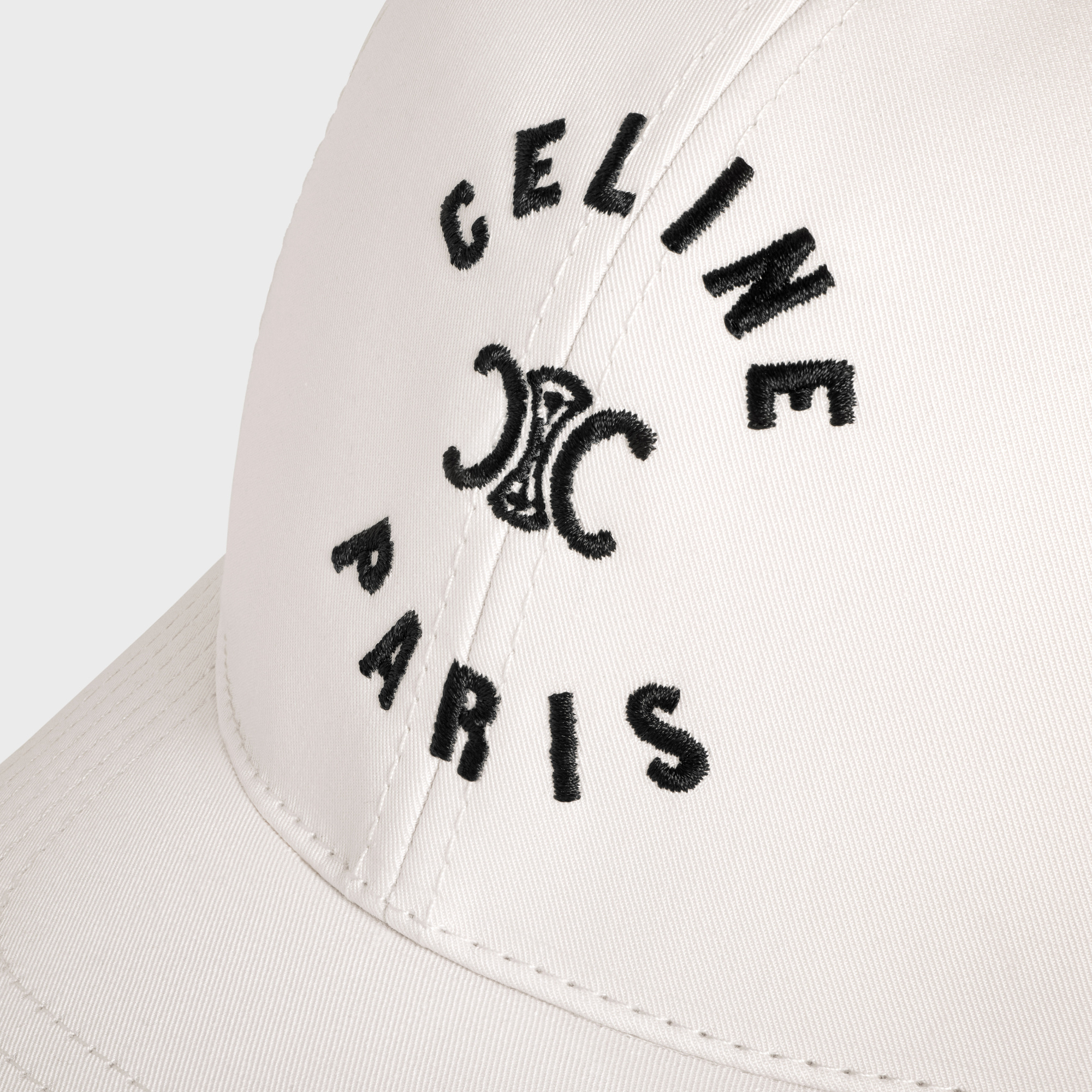 Celine Trimphe Baseball Cap In White