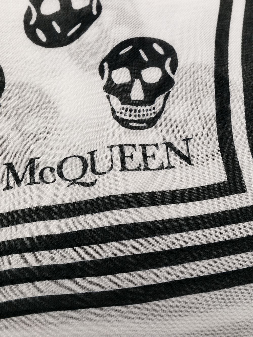 Alexander Mcqueen Skull-print Scarf In White
