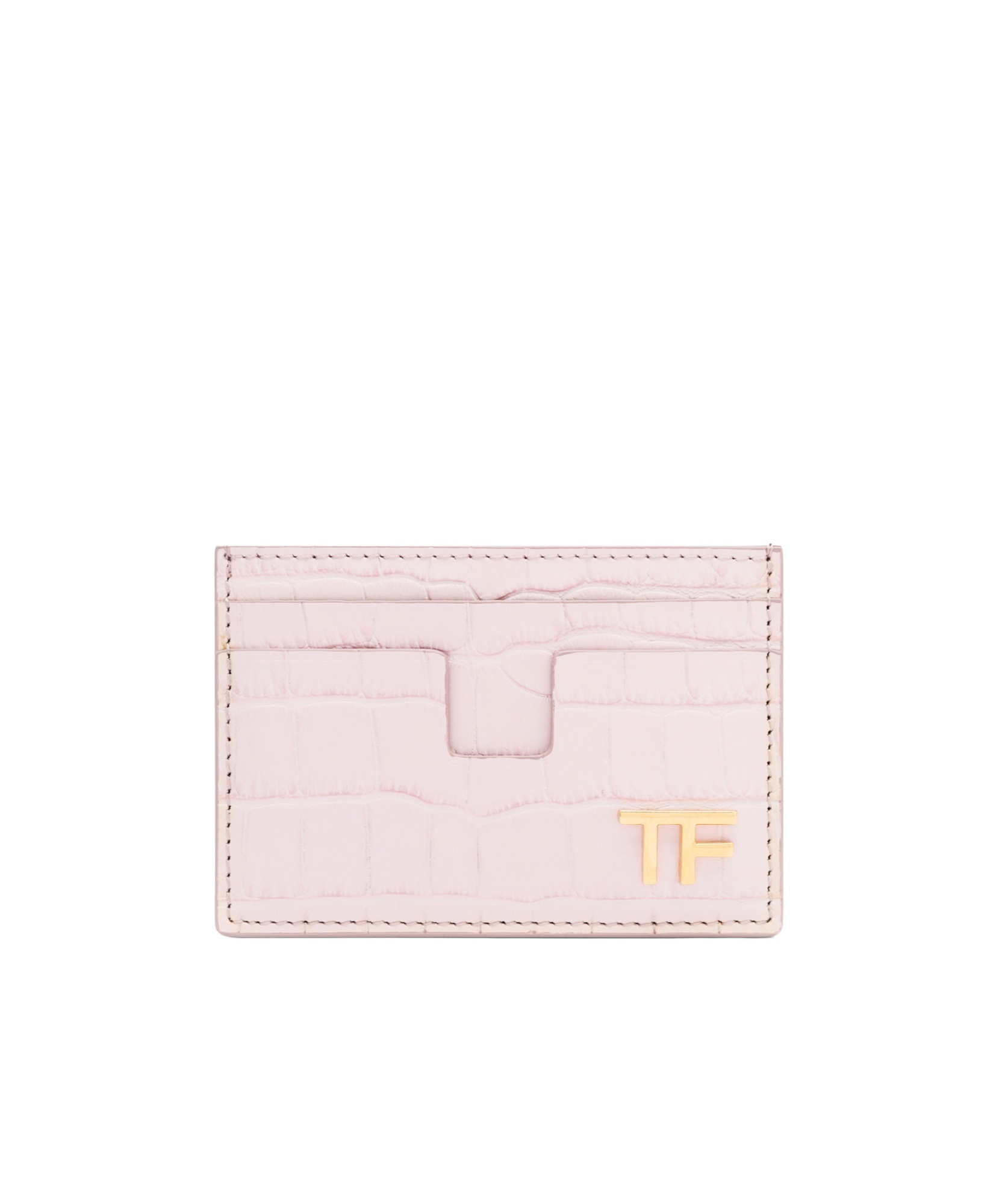 Shop Tom Ford Logo-lettering Leather Cardholder In Pink