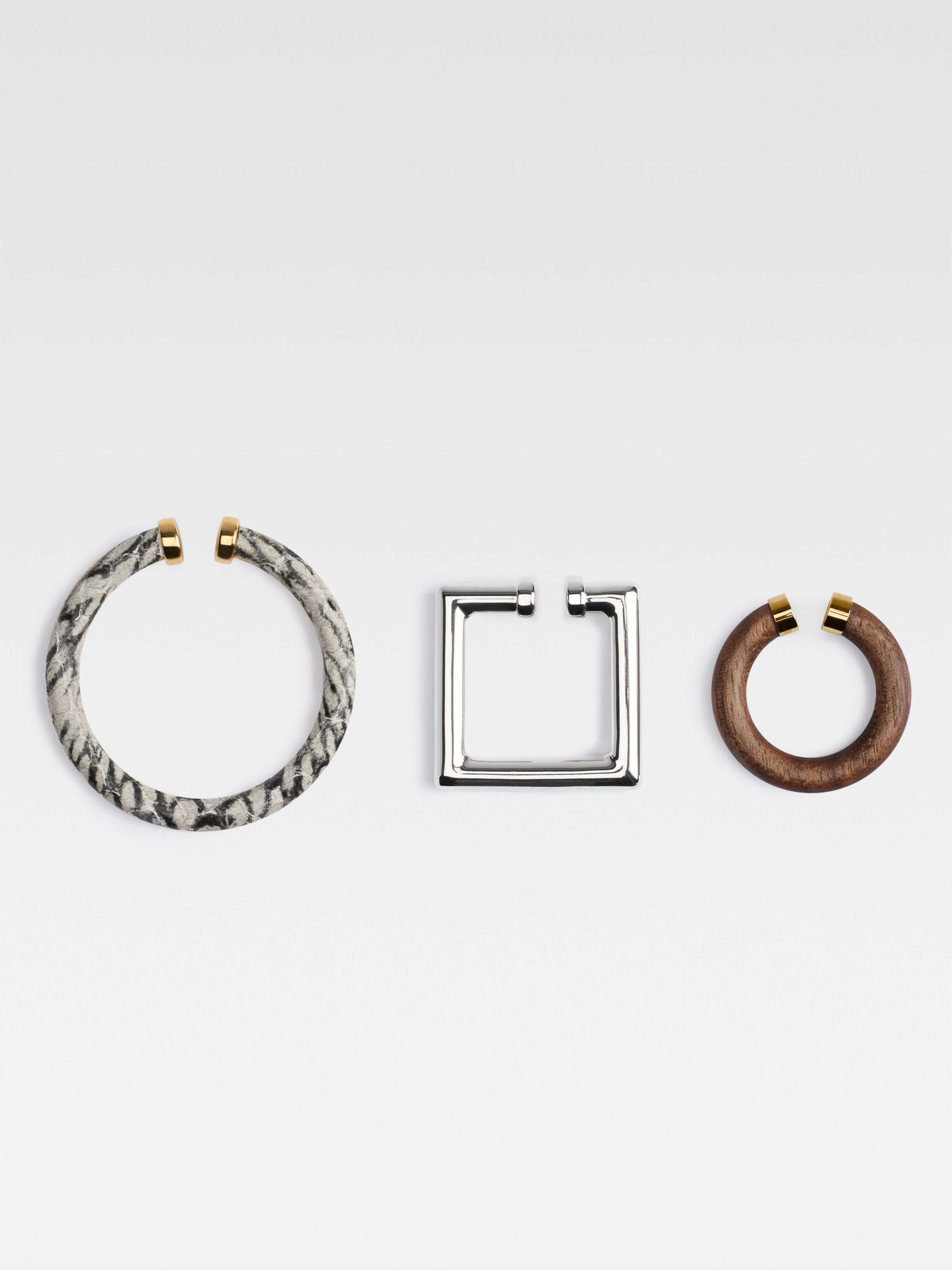 JACQUEMUS TRIO OF GEOMETRIC EAR-CUFFS 