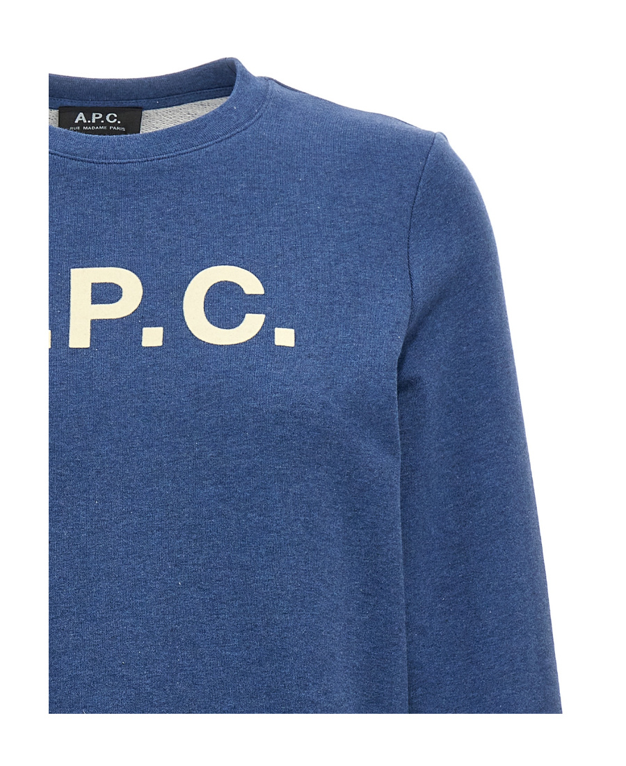 Apc Mélange Logo-print Sweatshirt In Blue