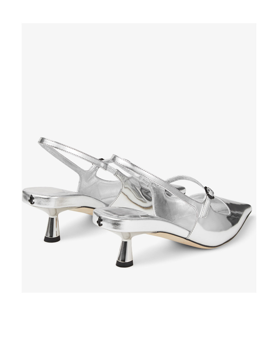Jimmy Choo 'didi 45' Gold Colored Pumps With Patent Finish In White