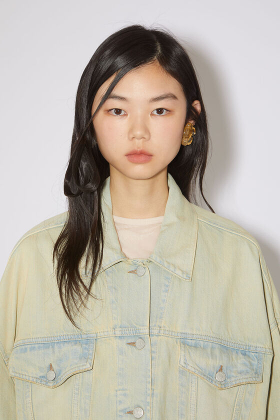 Acne Studios Faded-wash Denim Jacket In Nude