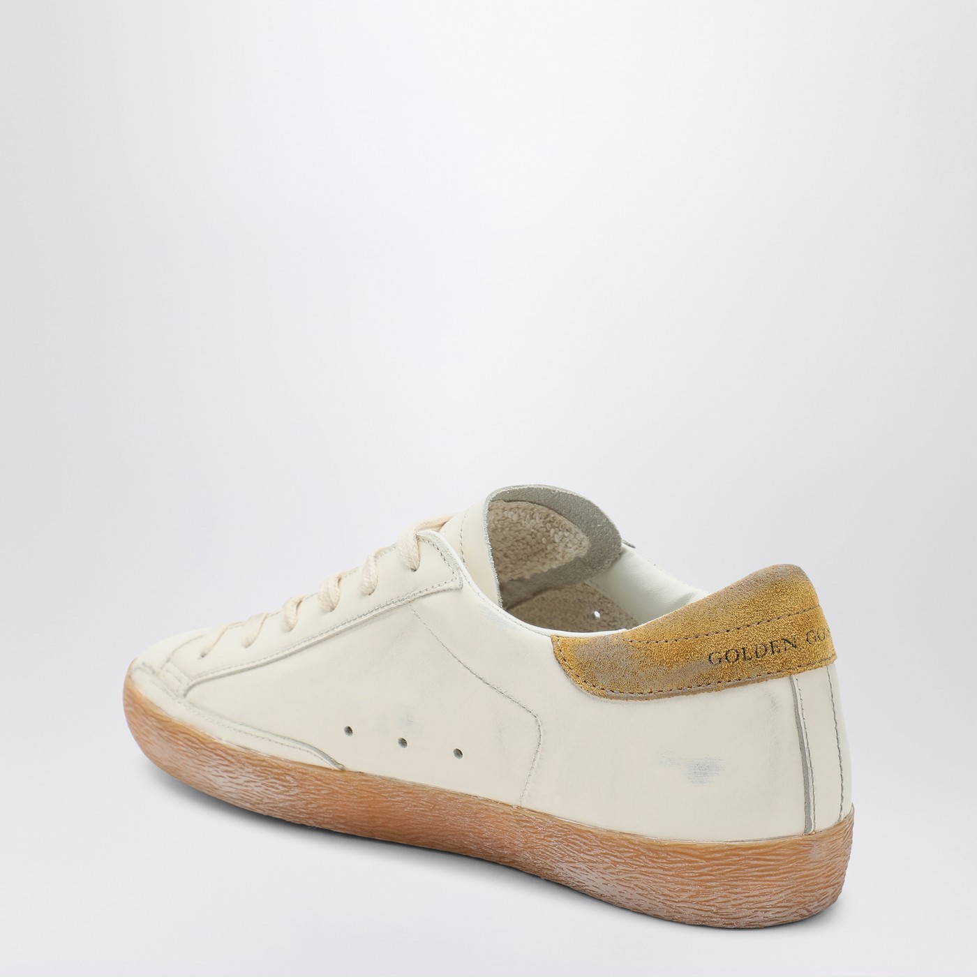 Golden Goose Super Star Leather Upper Toe And Tongue Suede Star And Heel In White