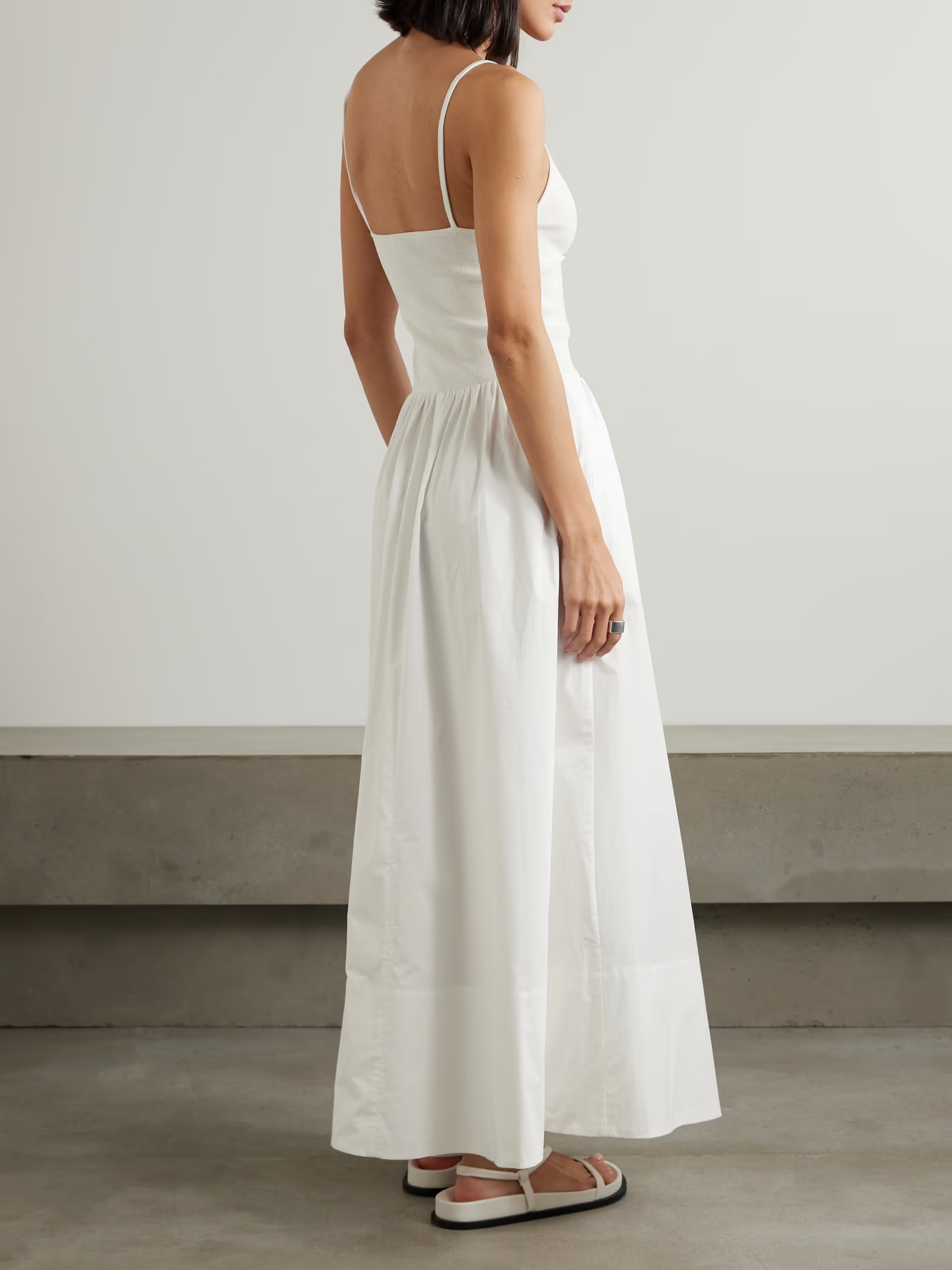 St Agni Stretch-knit Cotton Poplin Maxi Dress