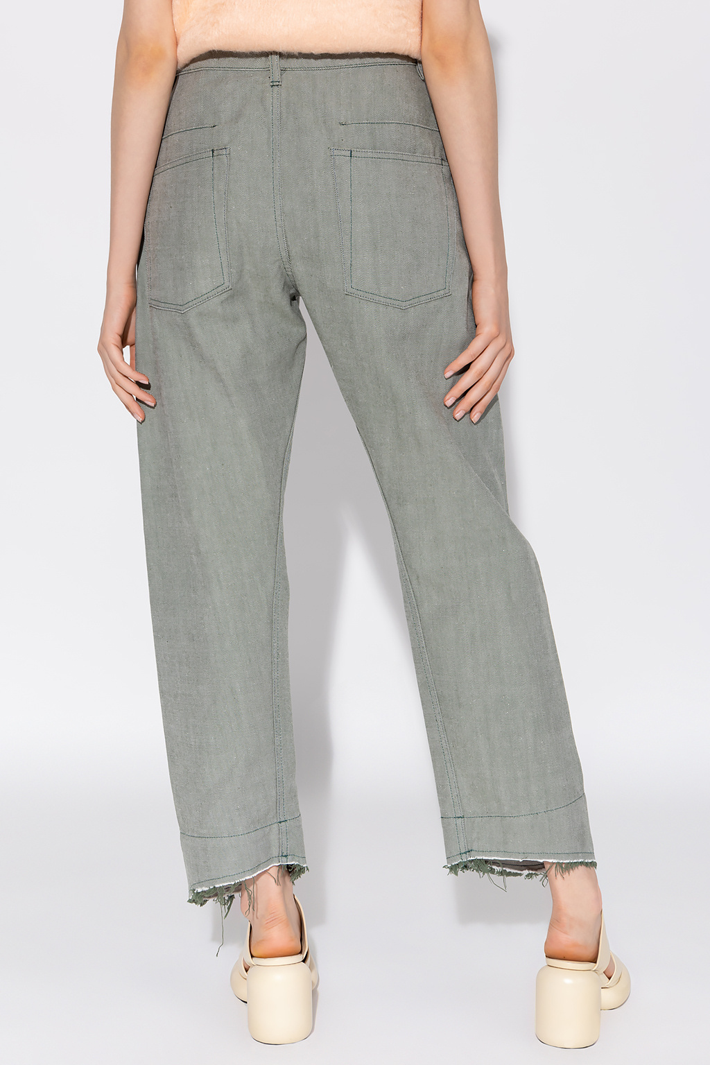 Jil Sander High-rise Wide-leg Trousers In Green