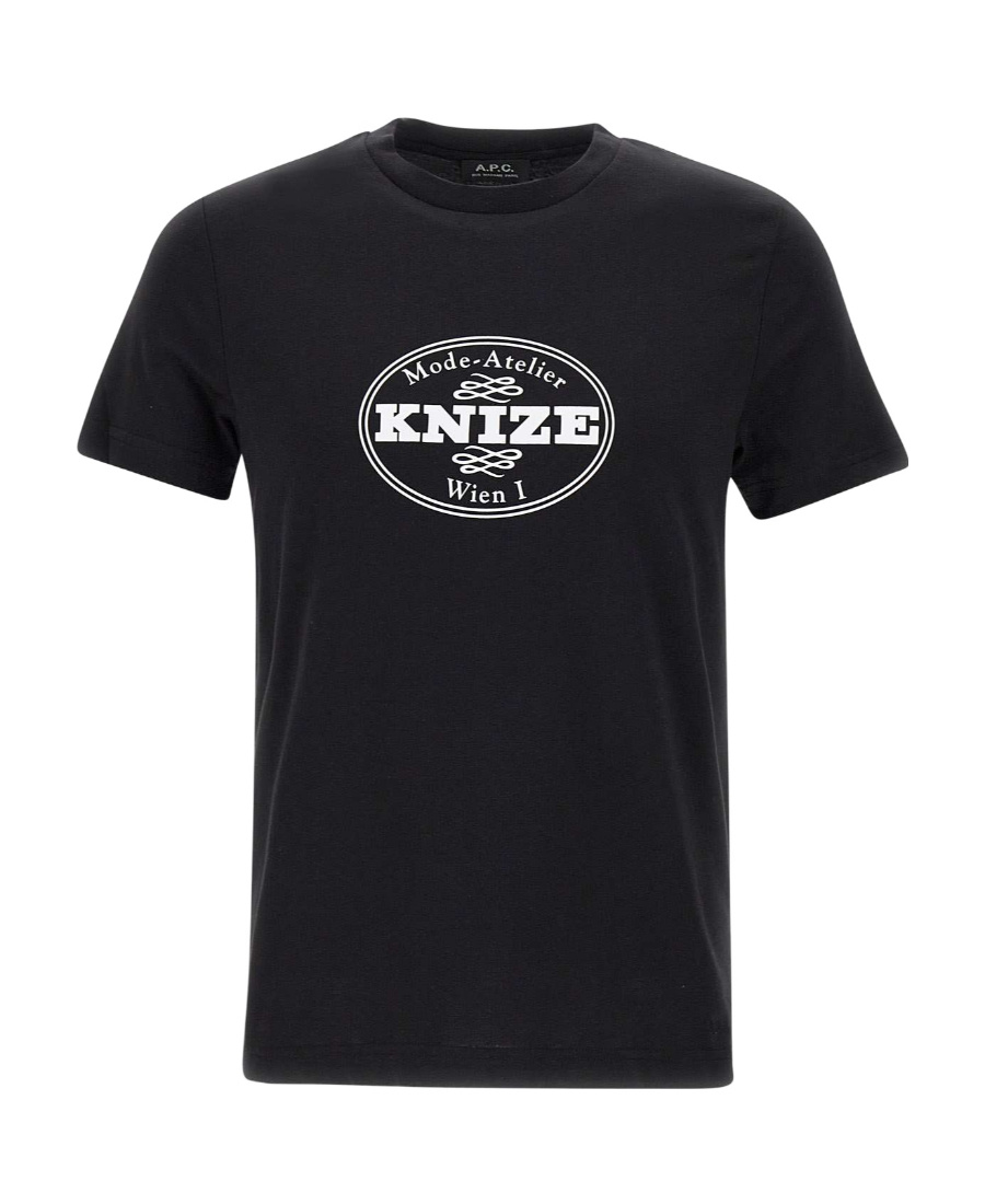 Apc Graphic-print Cotton T-shirt In Black