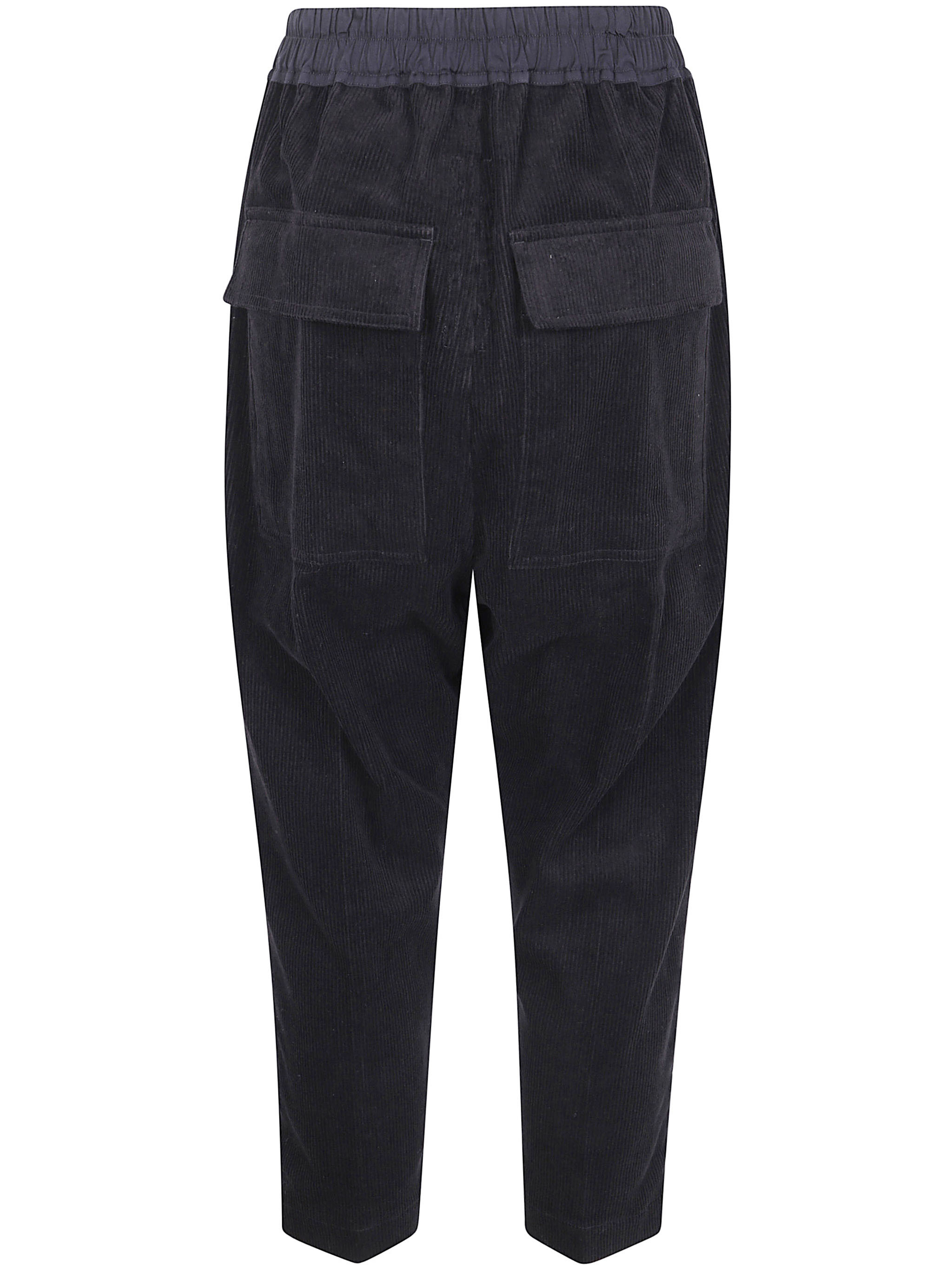 Rick Owens Drawstring Corduroy Trousers In Black