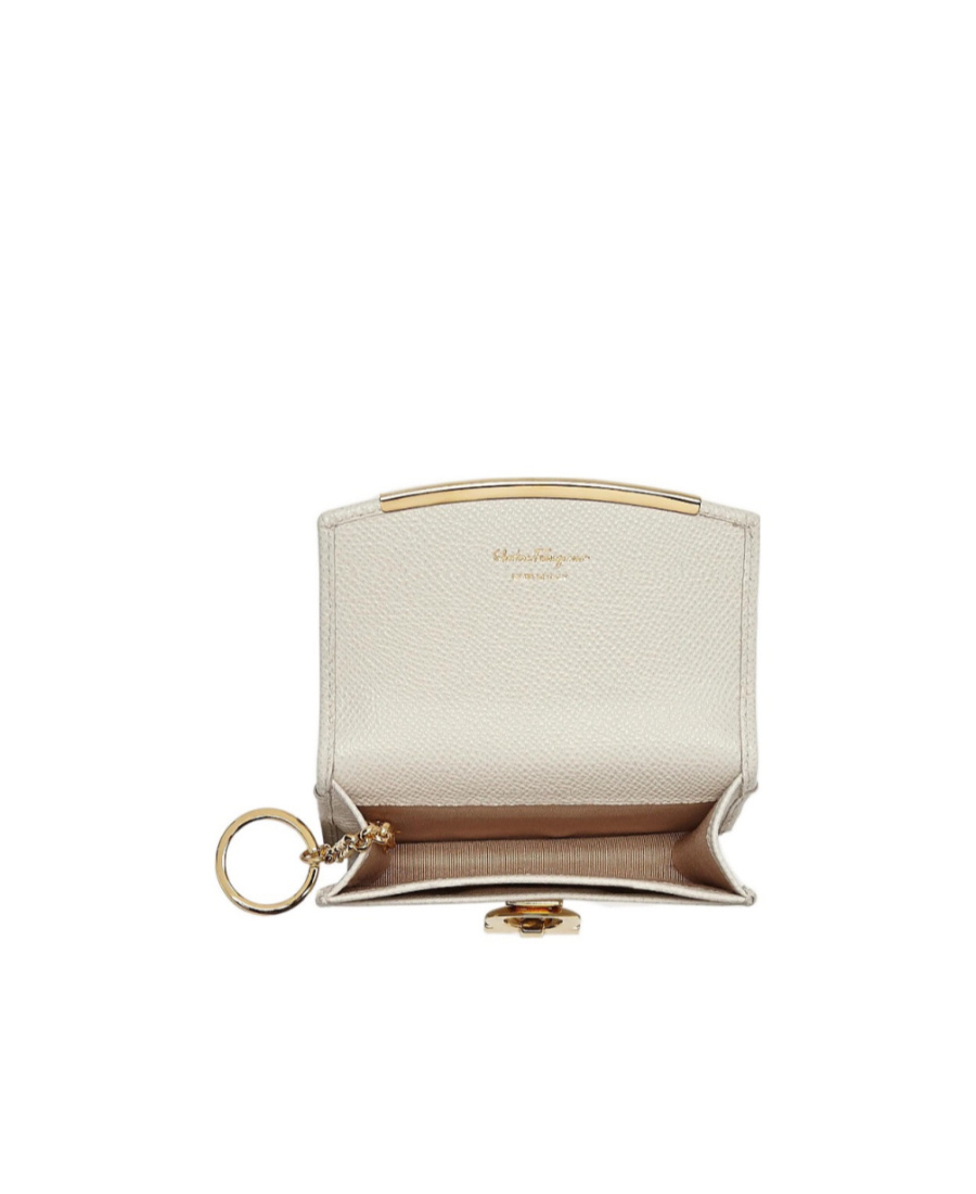 Shop Ferragamo Flip Card Bag In Nude