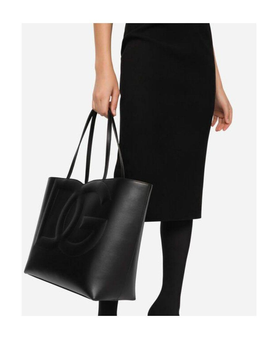 Dolce & Gabbana Women Dg Logo Medium Shopping Bag In Black
