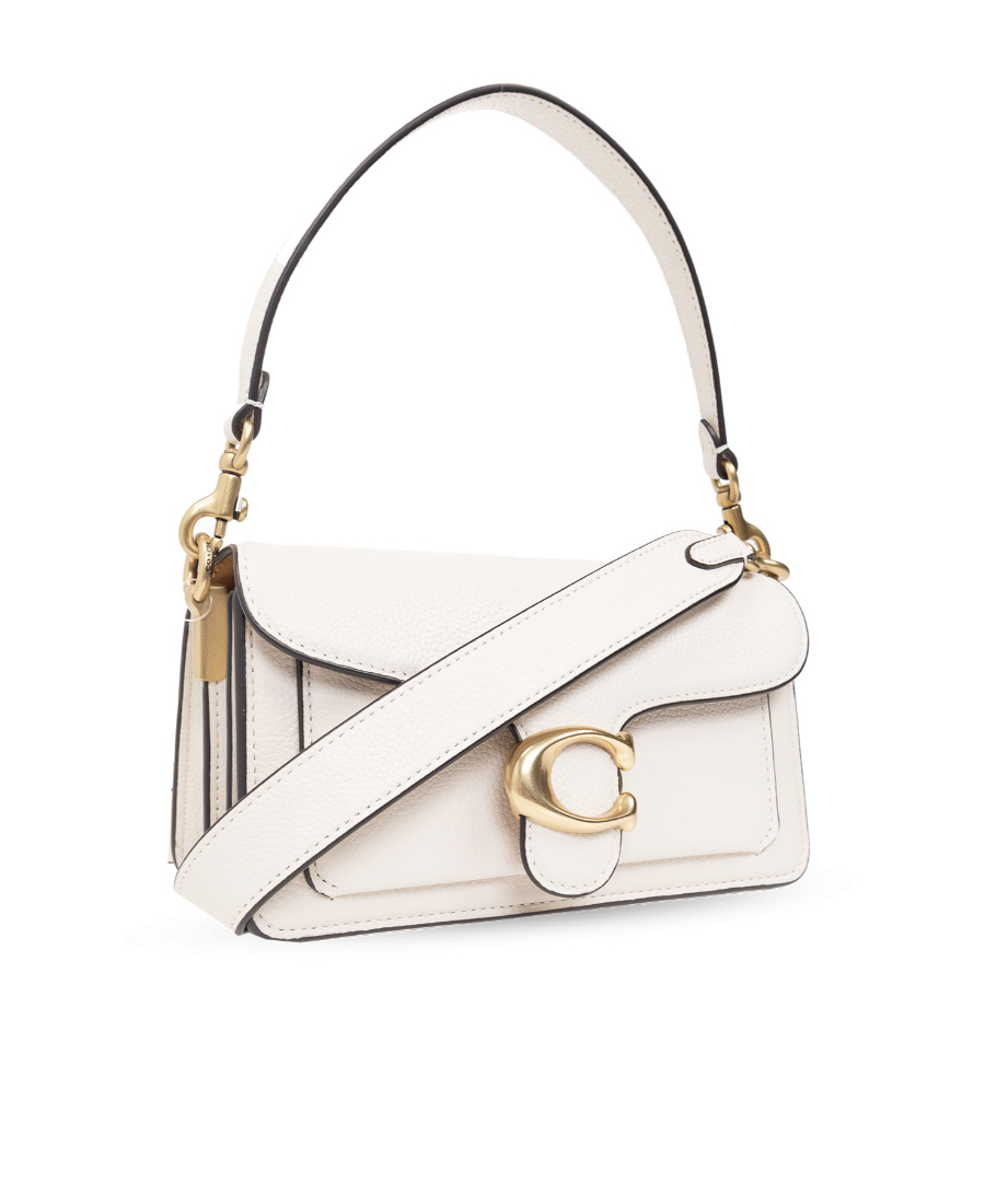 Coach Tabby Logo Plaque Shoulder Bag In White