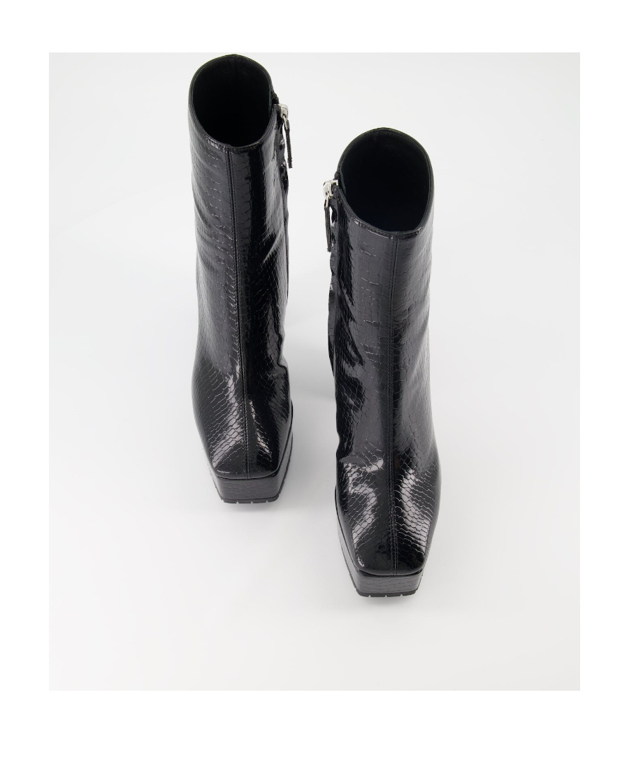 Giuseppe Zanotti Morgana 120mm Crocodile-effect Ankle Boots In Black