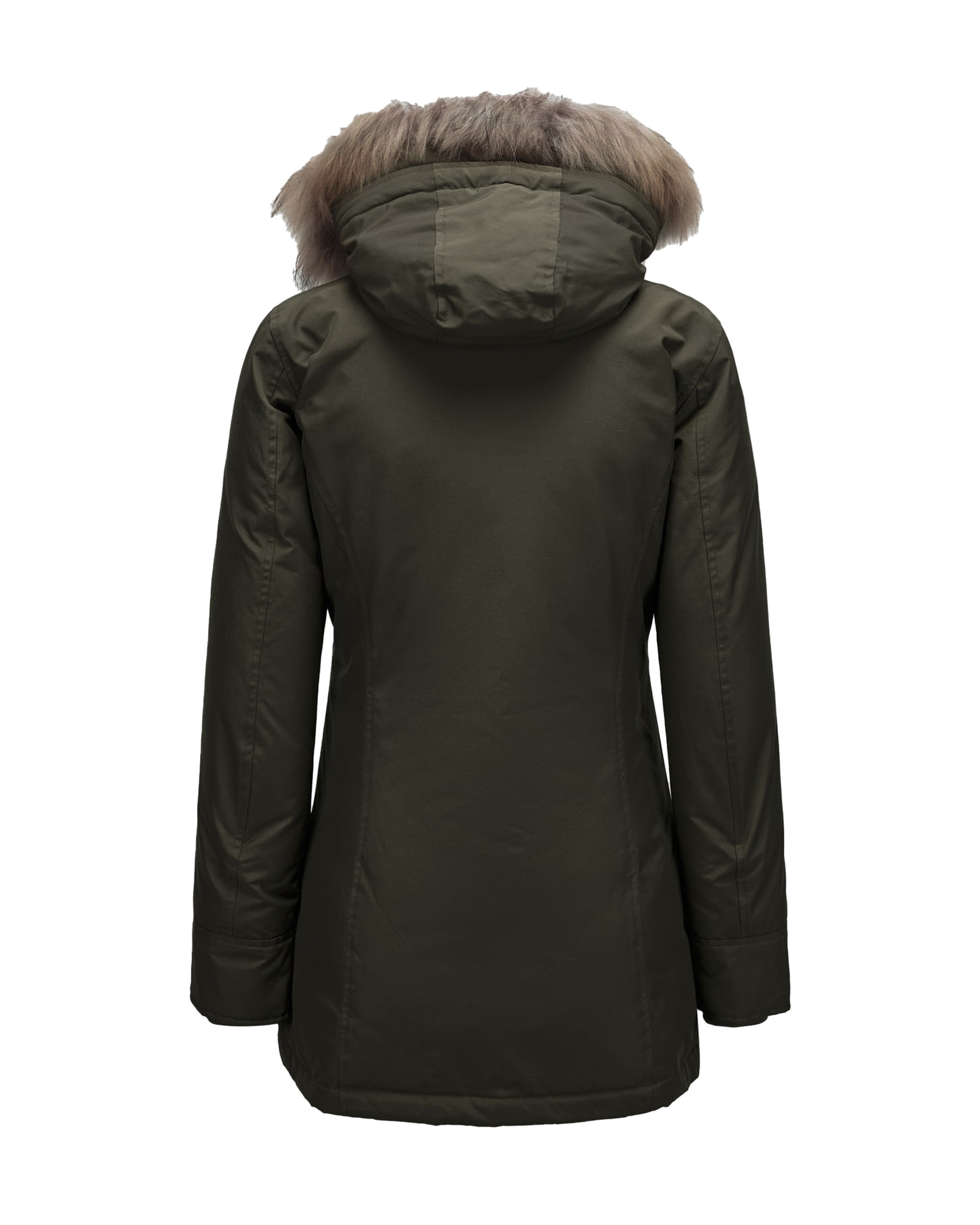Woolrich Arctic Parka In Ramar Cloth With Detachable Fur Trim In Green