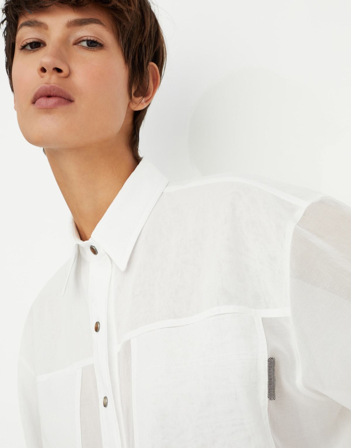 Brunello Cucinelli Cotton Shirt With Jewel Application In White