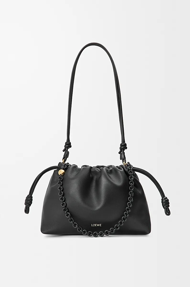 Loewe Medium Flamenco Purse In Mellow Nappa Lambskin In Black