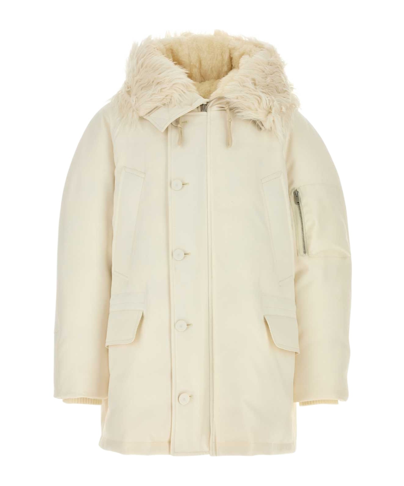 Jil Sander White Oversize Down Jacket In White