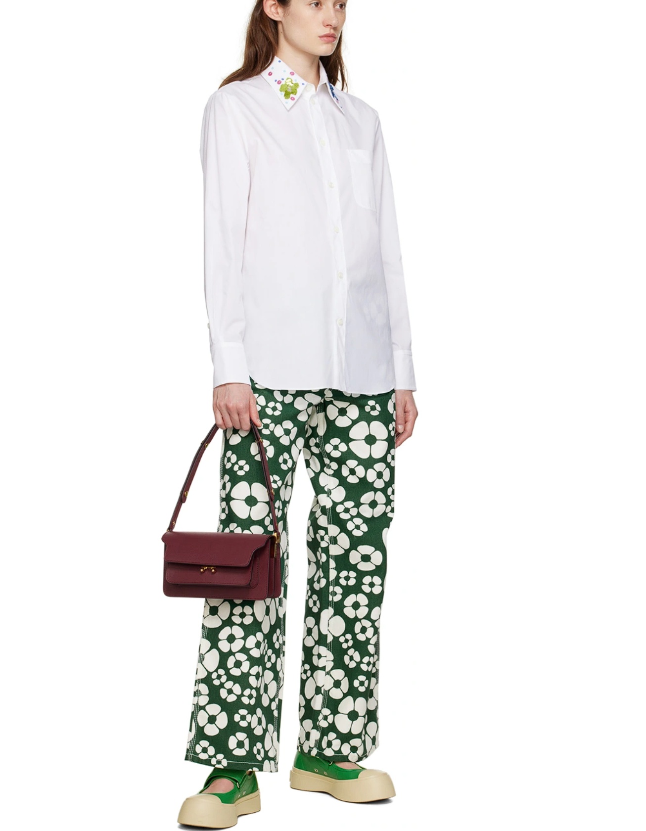 Marni East/west Trunk Crossbody Bag In Red