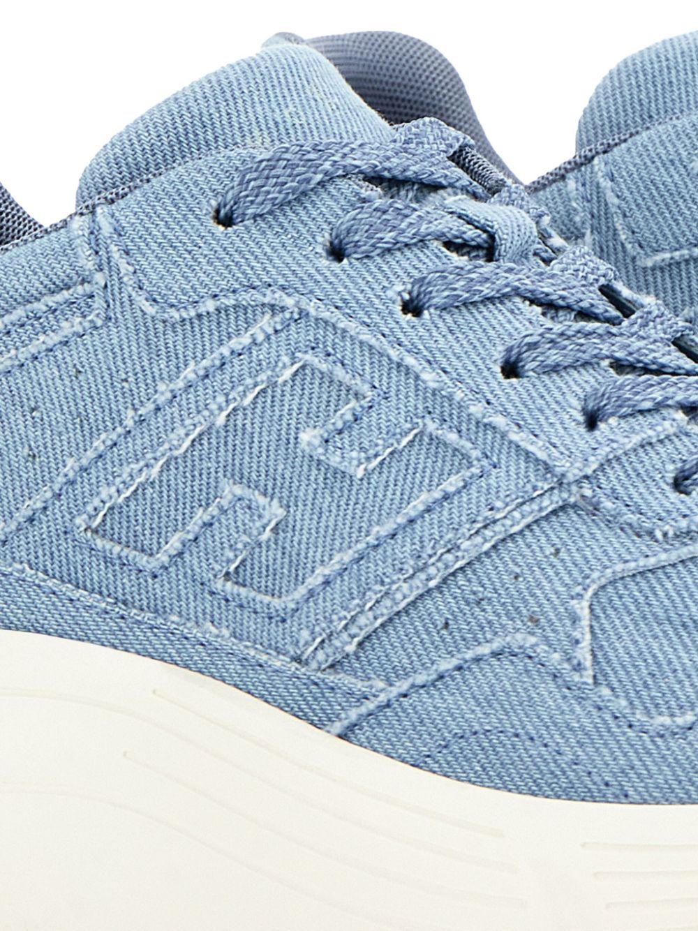 Shop Hogan Denim Sneakers In Blue