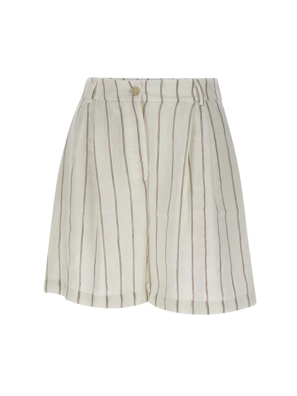 Kaos Blend Pinstripe Shorts In White
