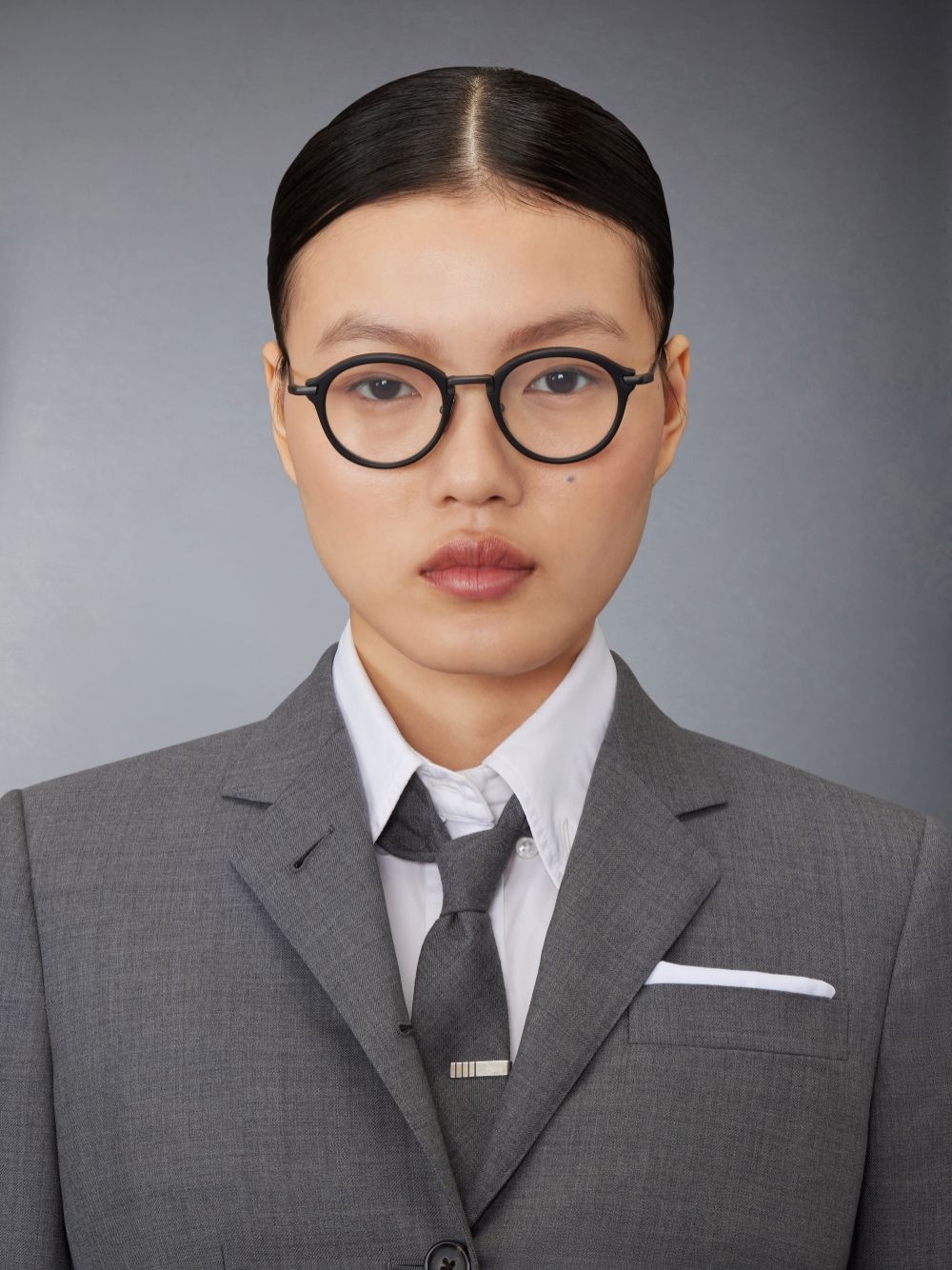 Thom Browne Round Frame Flat Mirror In Black