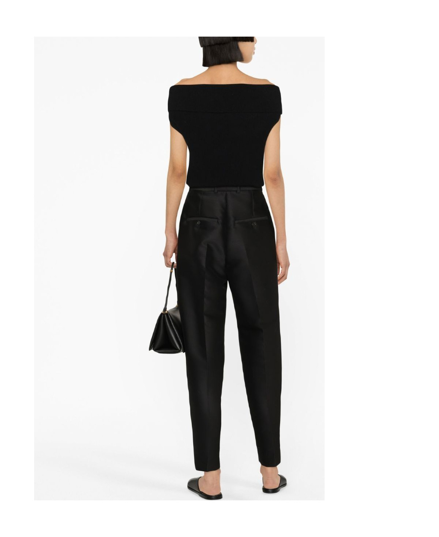 Totême Pressed-crease Tapered Trousers In Black
