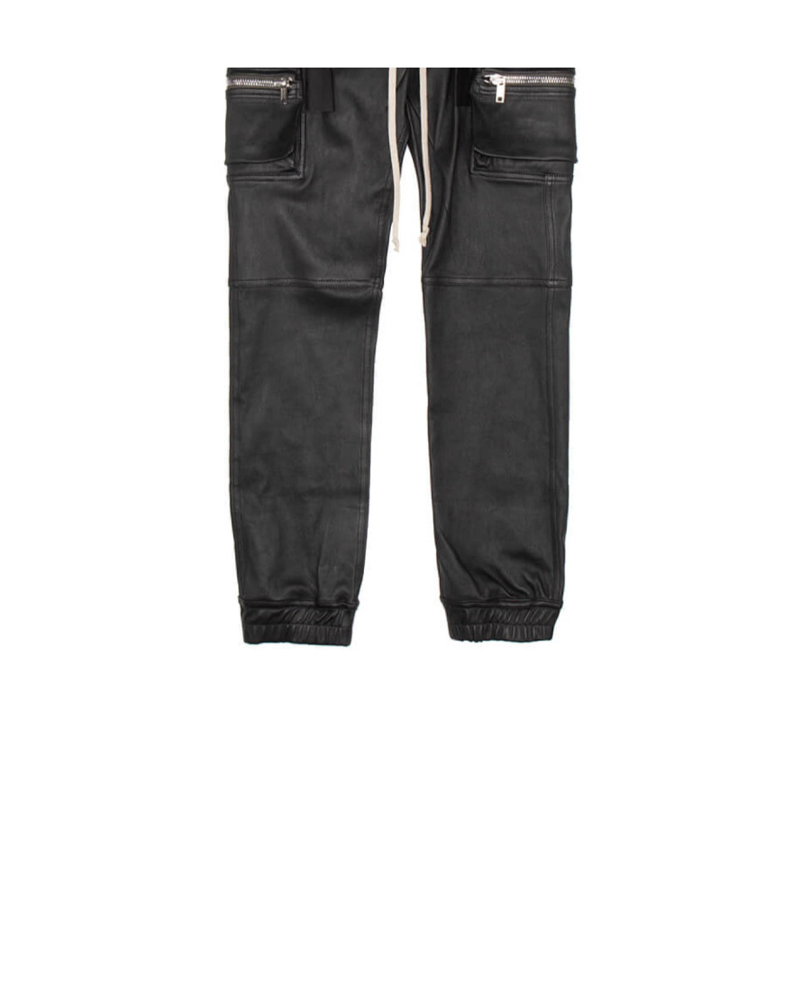 Rick Owens Faux-leather Cargo Trousers In Black
