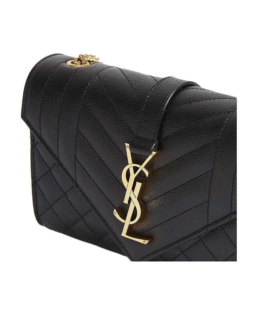 Shop Saint Laurent Small Envelope Crossbody Bag In Black