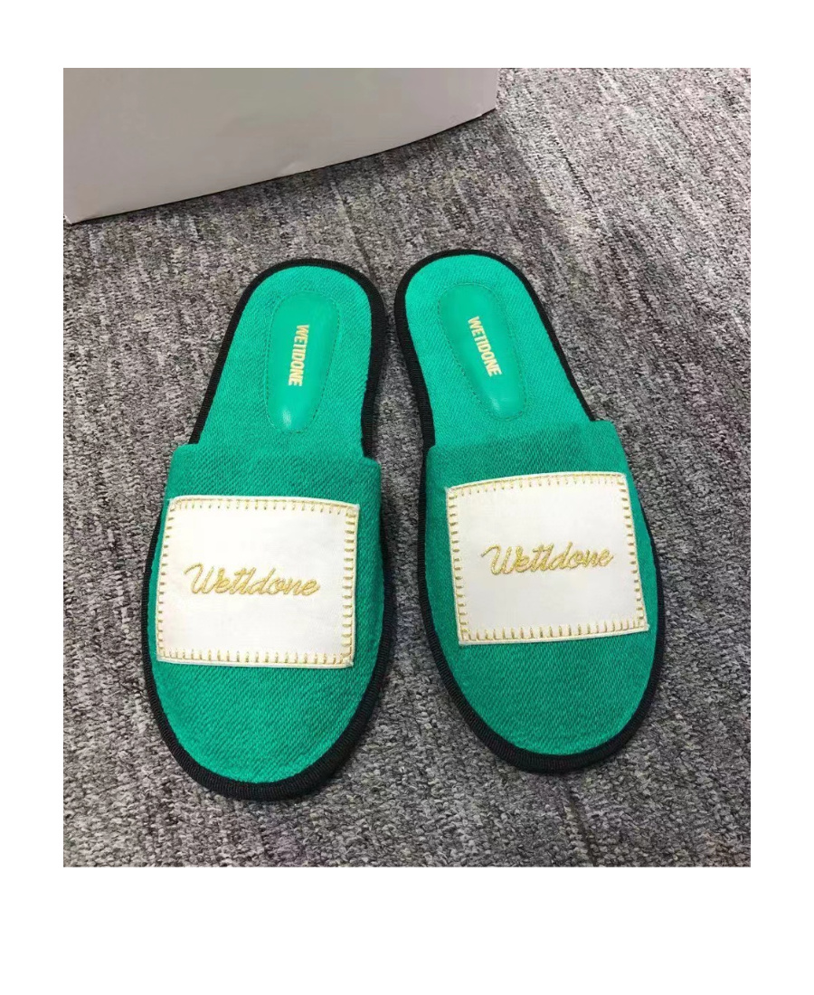 We11 Done Logo Flip-flops In Green