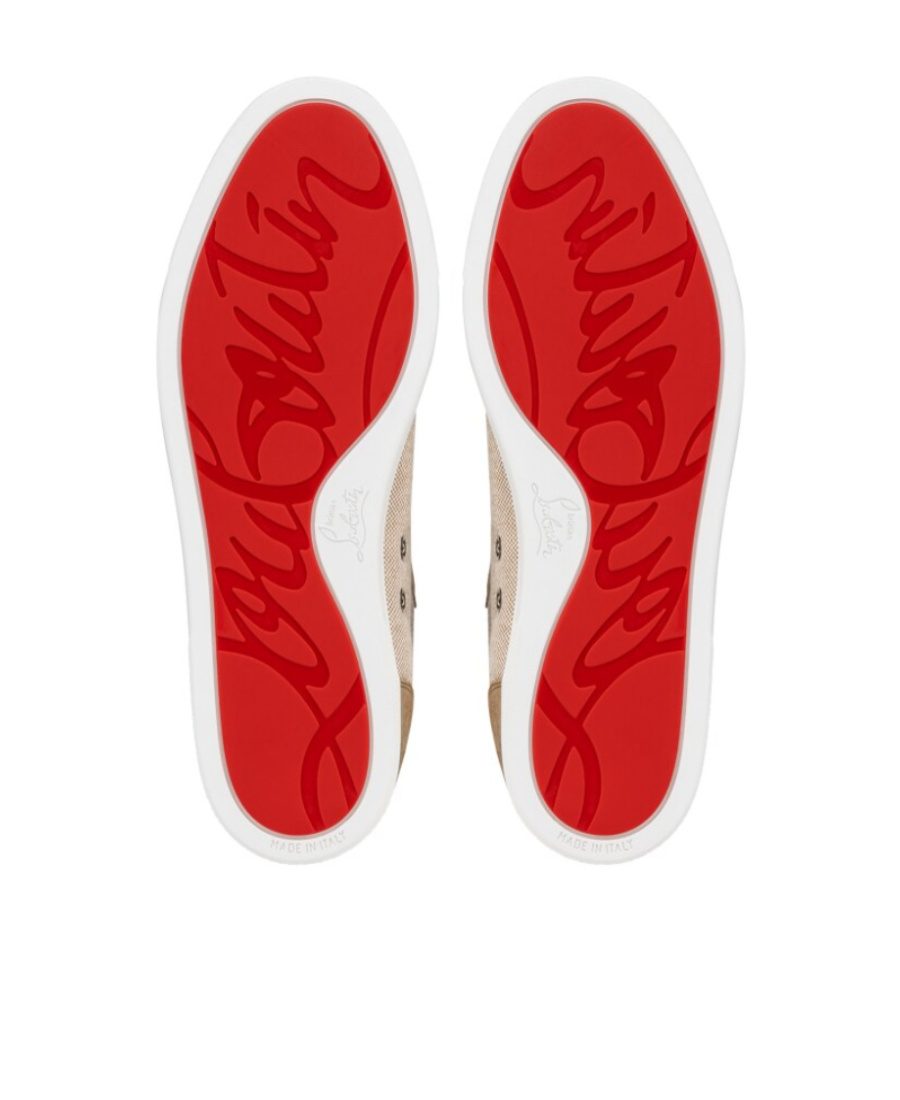 Christian Louboutin Fav Fique A Vontade Low-top Casual Sneakers In Nude