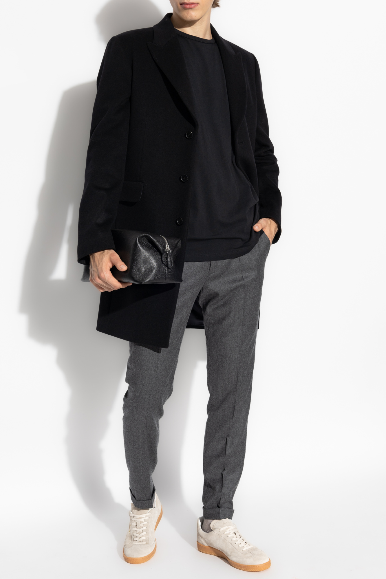 PAUL SMITH SLIM-FIT OVERDYED WOOL-CASHMERE FLANNEL TROUSERS