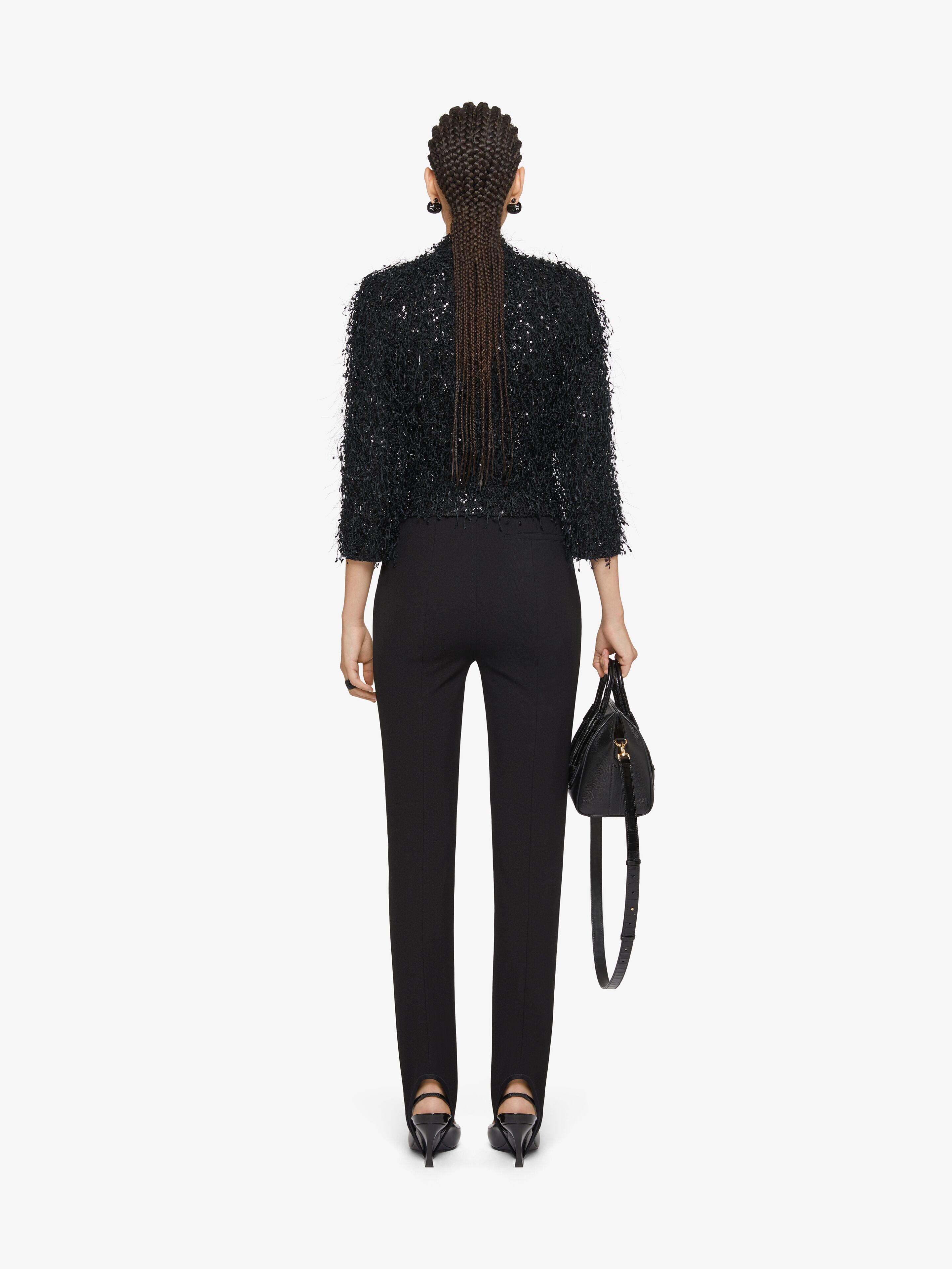 GIVENCHY JACKET WITH EMBROIDERED FRINGES AND RHINESTONES