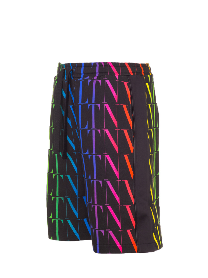 Valentino Garavani Vlnt Jersey Bermuda Shorts Men In Black