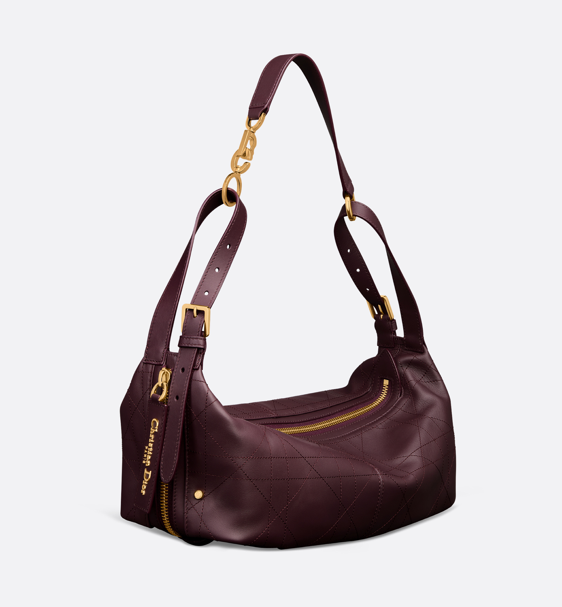 Dior Medium D-journey Bag In Vintage Smooth Calfskin In Burgundy