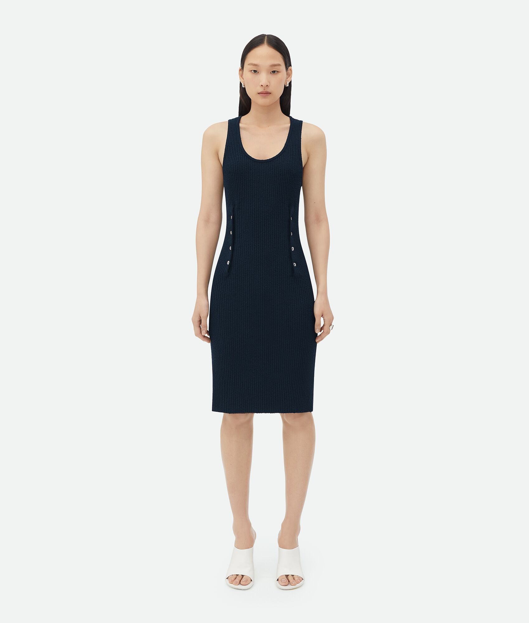 Bottega Veneta A Long Dress With A Slim Rib In Black