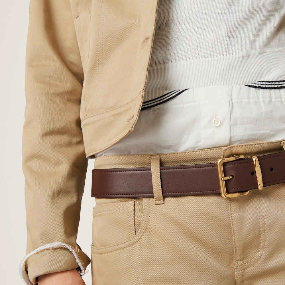 Miu Miu Twill Casual Pants In Nude