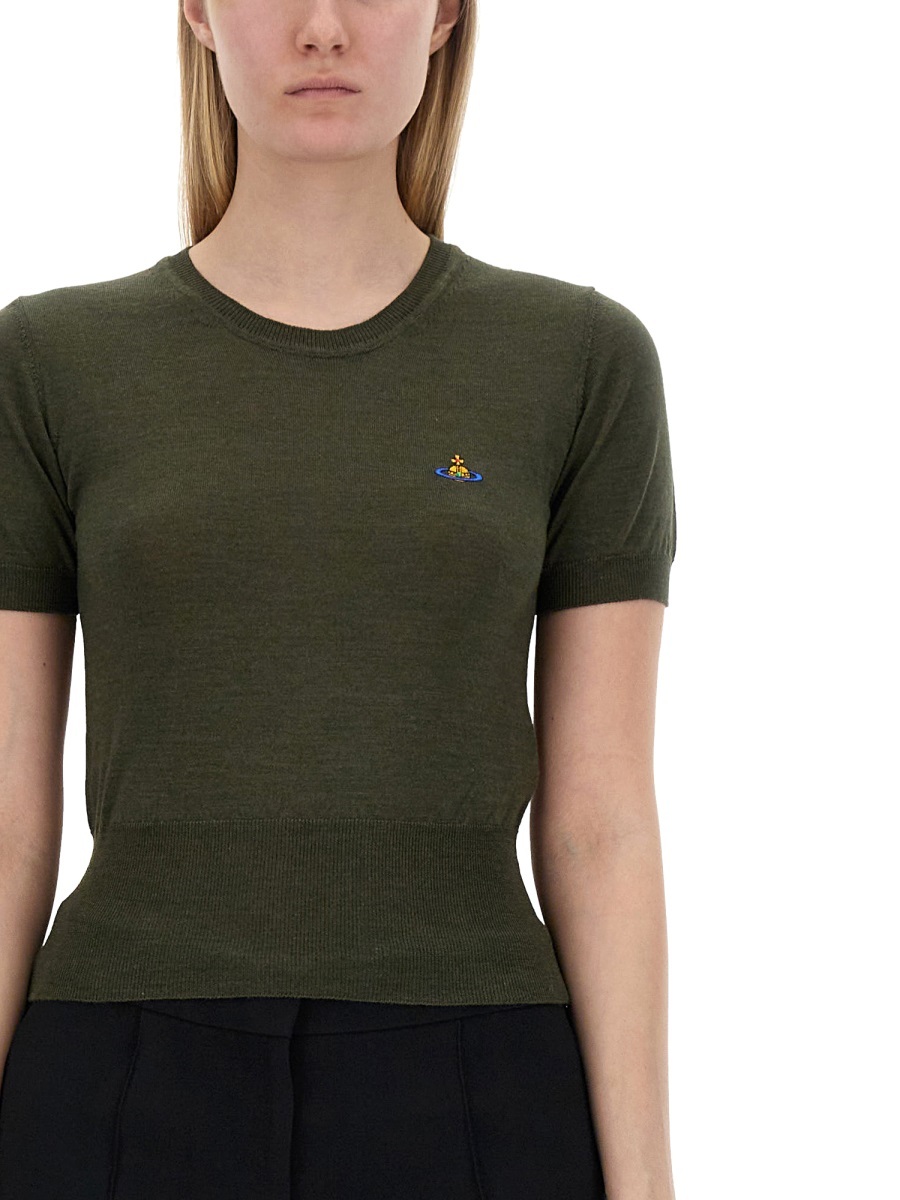 Vivienne Westwood Bea Orb-embroidered T-shirt In Black