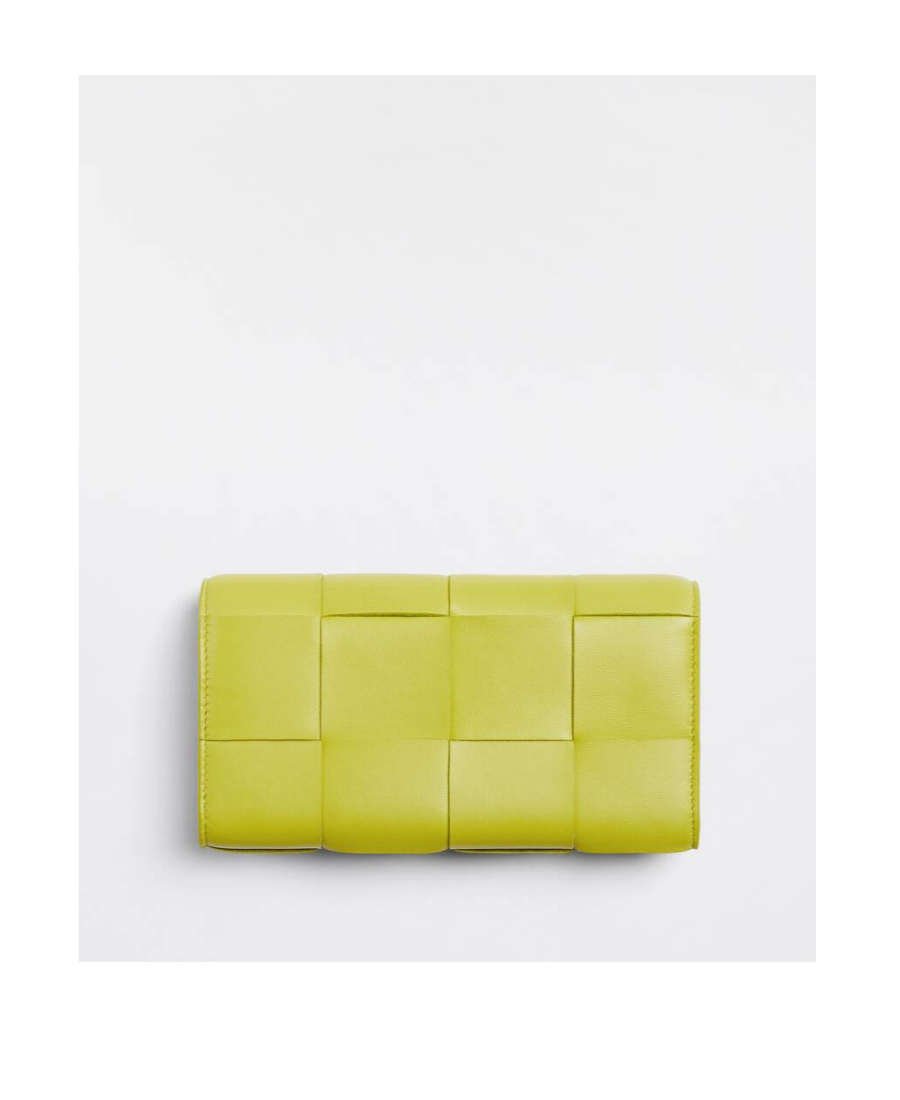 Bottega Veneta Intrecciato Leather Purse In Yellow