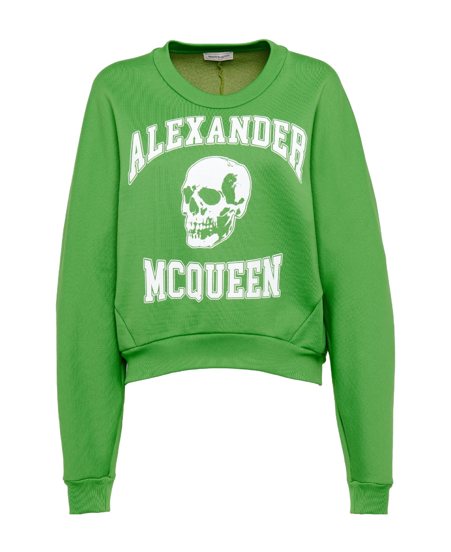 Alexander Mcqueen Mcqueen Women 'varsity Skull' Sweatshirt In Green