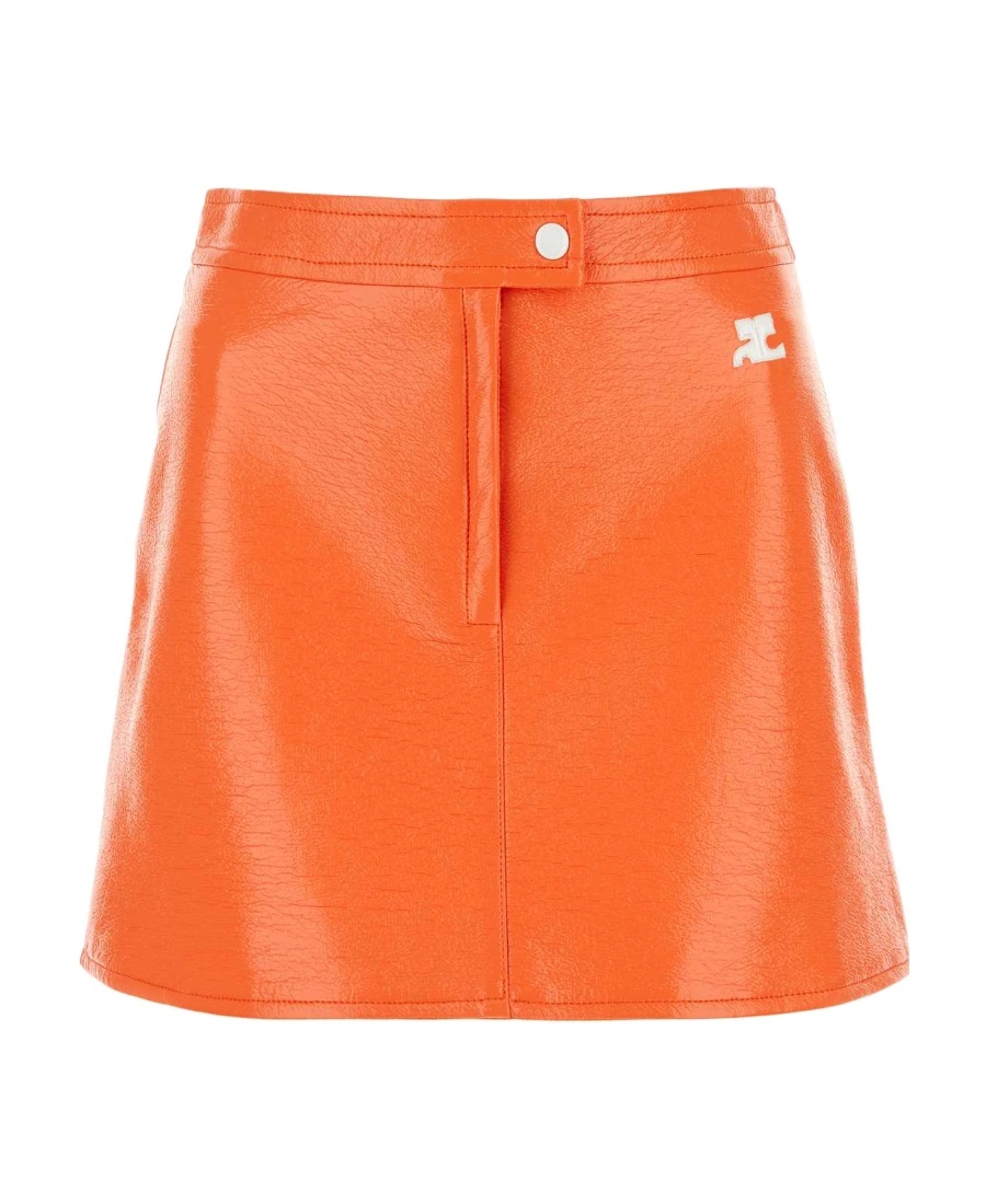 Courrèges Vinyl Re-edition Mini Skirt In Orange
