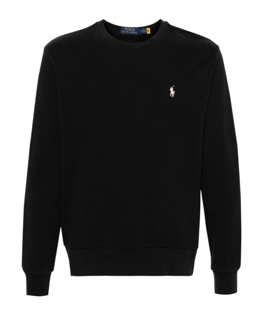 Polo Ralph Lauren Logo Embroidered Crewneck Sweatshirt In Black