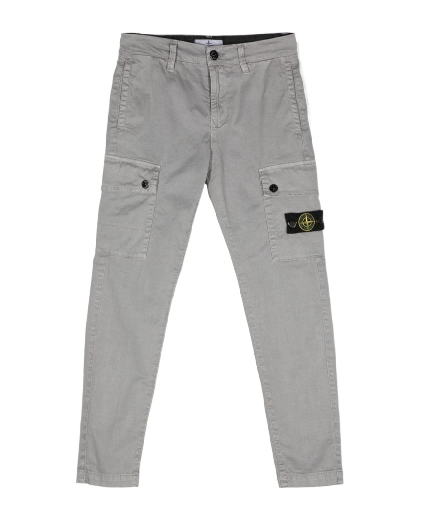 Stone Island Compass-badge Cargo Pants In Gray