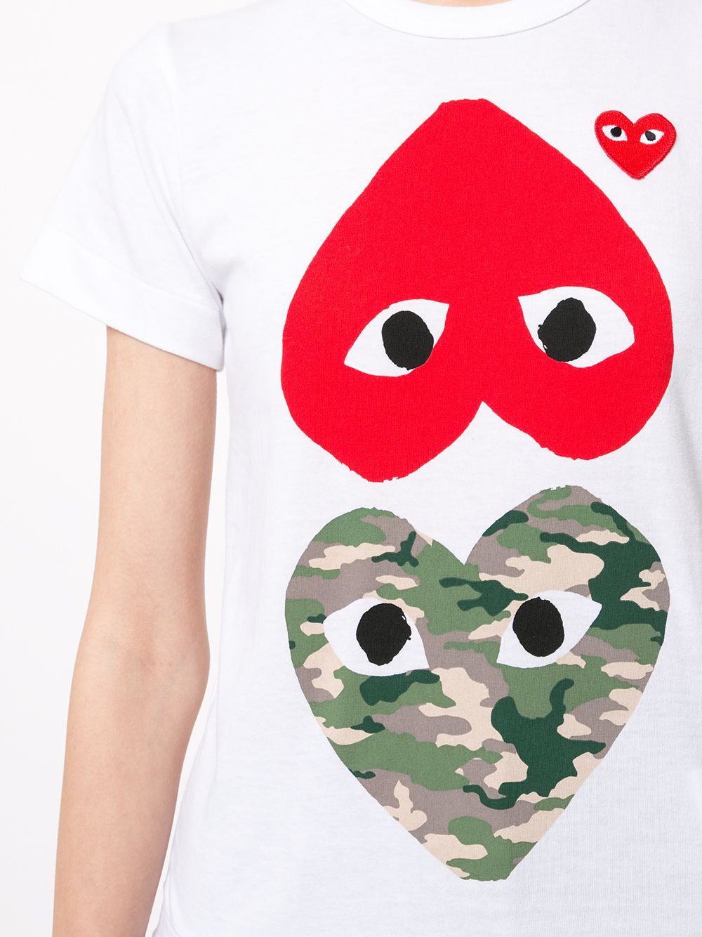 Comme Des Garçons Play Logo-print Crew Neck T-shirt In Animal Print