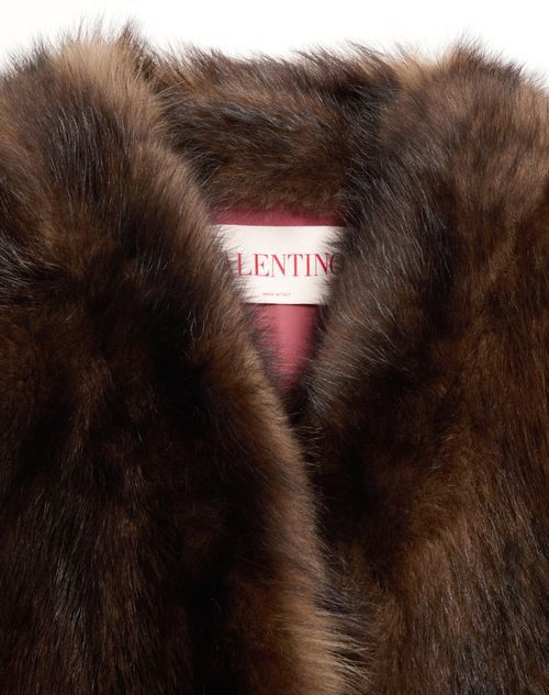 Valentino Weste Aus Lammfell Frau Braun 44 In Brown