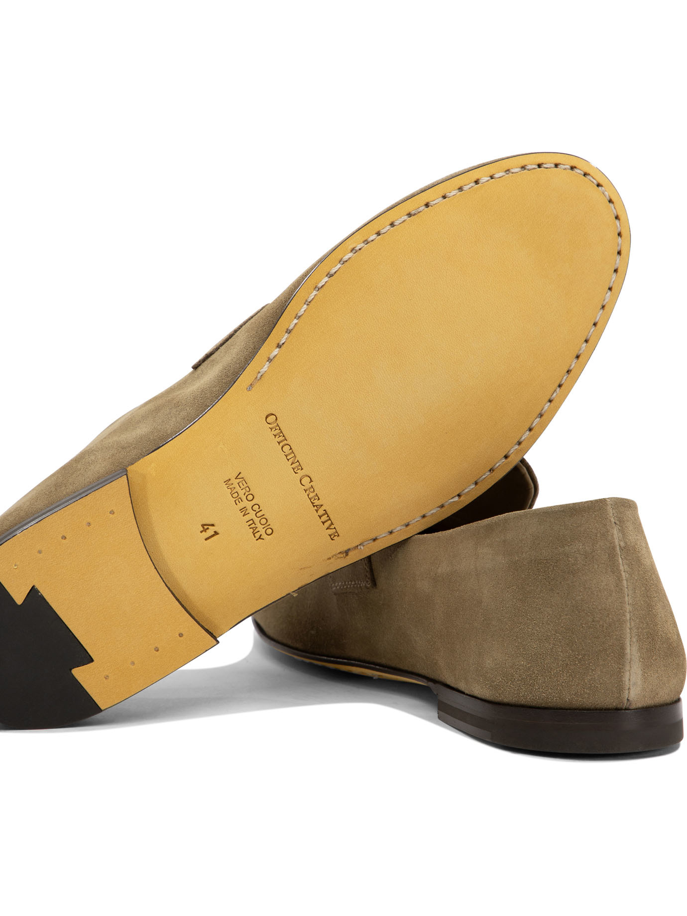 Officine Creative Round Head Loafer Shoes In Brown
