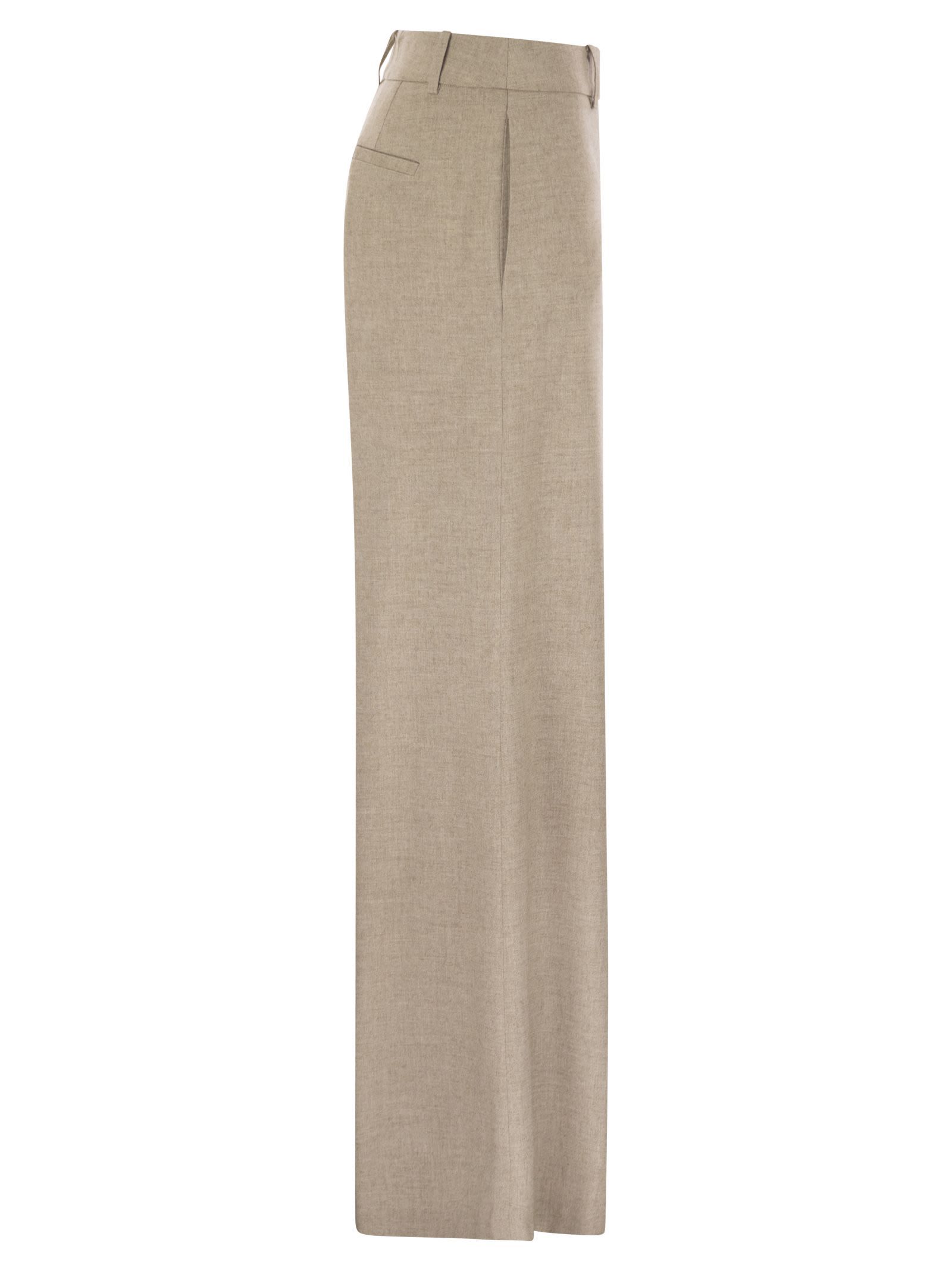 Herno Women Resort Trousers In Melange Fabric In Brown