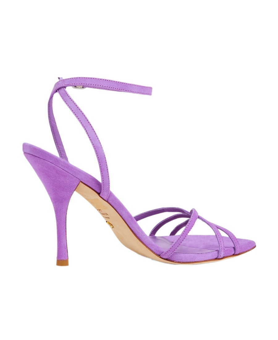 Stuart Weitzman Lilac Suede Barelythere 100 Sandals In Purple